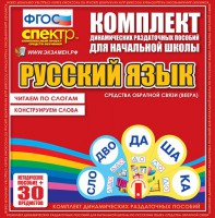 Динамические раздаточные пособия. Русский язык (веера). Читаем по слогам (слоги из двух букв). Конструируем слова (слоги из двух и трех букв). - fgospostavki.ru - Выкса