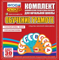 Динамические раздаточные пособия. Обучение грамоте (веера). Гласные буквы, знаки, согласные буквы. - fgospostavki.ru - Выкса