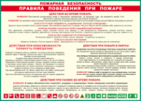 Таблица "Пожарная безопасность. Правила поведения при пожаре" (100х140 сантиметров, винил) - fgospostavki.ru - Выкса