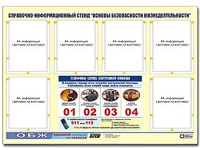 Стенд информационный "Основы безопасности жизнедеятельности" (80*110, 6 карманов) - fgospostavki.ru - Выкса