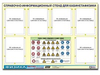 Стенд информационный "Правила техники безопасности в кабинете физики" (80х110, 6 карманов) - fgospostavki.ru - Выкса