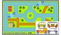 Игровой коврик "Дорожное движение - 2" с набором транспортных средств - fgospostavki.ru - Выкса