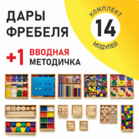 Игровой набор Дары Фребеля 14 модулей с методическим пособием (1 книга) - fgospostavki.ru - Выкса
