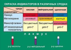 Таблица. Окраска индикаторов в различных средах. - fgospostavki.ru - Выкса