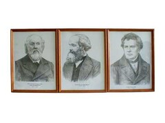 Портреты выдающихся физиков (деревянная рамка, под стеклом) - fgospostavki.ru - Выкса
