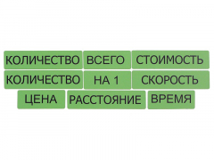 Набор магнитных карточек "Опорные слова к задачам" (зеленый) - fgospostavki.ru - Выкса