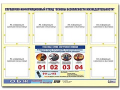 Стенд информационный "Основы безопасности жизнедеятельности" (80*110, 6 карманов) - fgospostavki.ru - Выкса