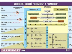 Таблица демонстрационная "Сравнение понятий изомер и гомолог" (винил 70x100) - fgospostavki.ru - Выкса