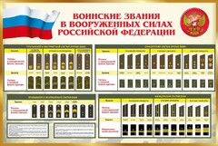 Стенд "Воинские звания в вооруженных силах РФ" - fgospostavki.ru - Выкса