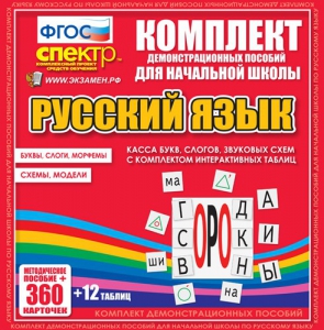 Динамические раздаточные пособия. Русский язык (комплект демонстрационных материалов). Касса букв, слогов, звуковых схем с набором интерактивных таблиц. - fgospostavki.ru - Выкса