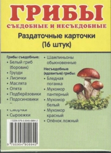 Раздаточные карточки "Грибы съедобные и не съедобные" - fgospostavki.ru - Выкса