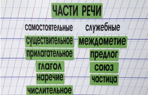 Набор магнитных карточек "Части речи" (фон зелёный) - fgospostavki.ru - Выкса