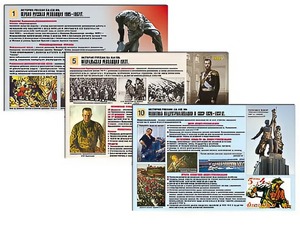 Комплект таблиц по истории "История России XX - XXI вв." раздаточные (цветные, ламинированные, А4, 12 штук) - fgospostavki.ru - Выкса