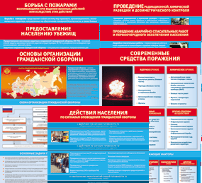 Комплект таблиц "Основы гражданской обороны (МЧС РФ)" 13 штук. - fgospostavki.ru - Выкса