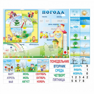 Стенд "Погода" с карманами для вставок - fgospostavki.ru - Выкса