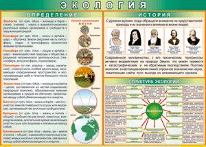Таблица "Экология. Определения и история" (100х140 сантиметров, винил) - fgospostavki.ru - Выкса