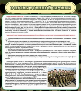 Стенд "Основы военной службы" - fgospostavki.ru - Выкса