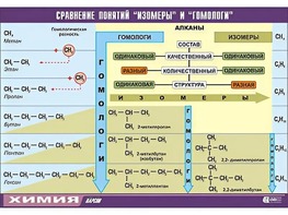 Таблица демонстрационная "Сравнение понятий изомер и гомолог" (винил 70x100) - fgospostavki.ru - Выкса