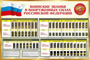 Стенд "Воинские звания в вооруженных силах РФ" - fgospostavki.ru - Выкса