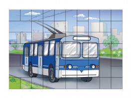 Магнитный пазл "Троллейбус" - fgospostavki.ru - Выкса