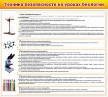 Стенд "Техника безопасности на уроках биологии" Вариант 2 - fgospostavki.ru - Выкса