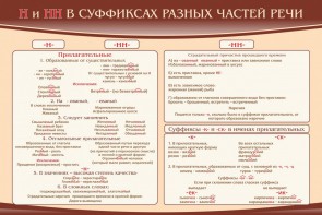 Стенд ""н" и "нн" в суффиксах разных частей речи" - fgospostavki.ru - Выкса