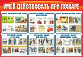Стенд "Умей действовать при пожаре" - fgospostavki.ru - Выкса